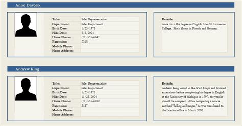 Printable Employee Profile Template Excel And Word For Business Records