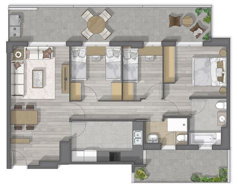 Floor Plan Rendering On Behance Rendered Floor Plan Office Floor Plan