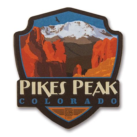 Pikes Peak Co Wooden Emblem Magnet American Made