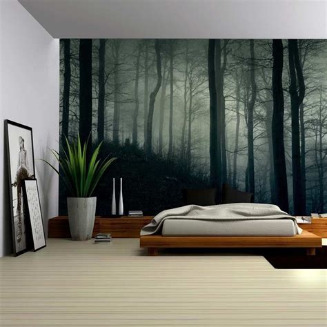 A Dark And Misty Forest Wall Mural Removable Sticker Image 0 Forest