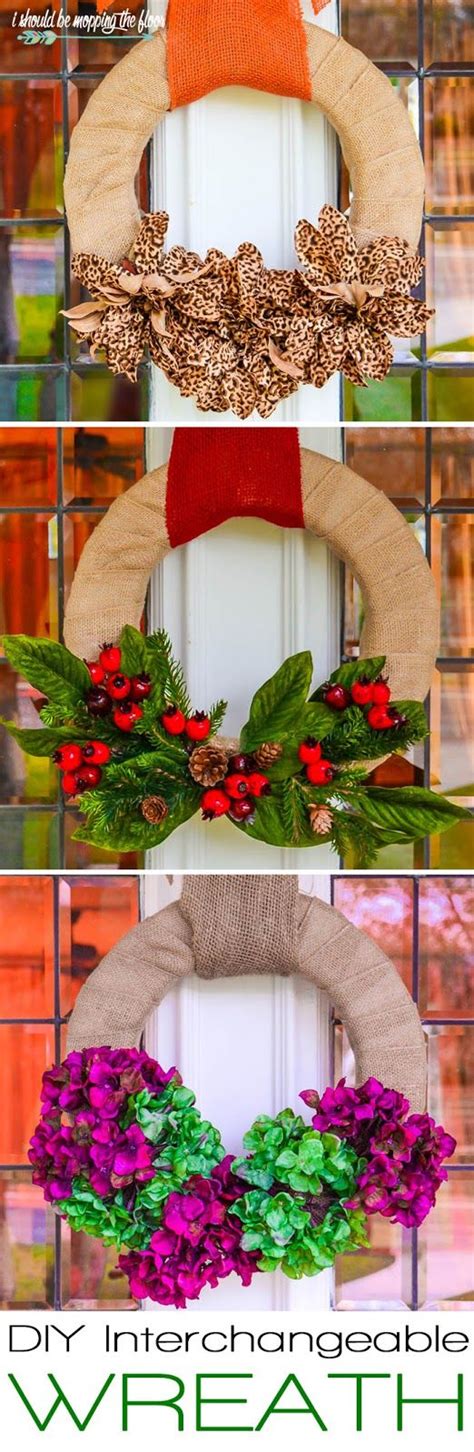 Diy Interchangeable Wreath This Wreath Can Be Changed Every Season