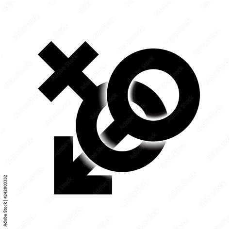 Black Monohrome Sex Icon Illustration Male And Female Sex Symbol Woven