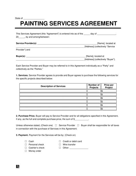 Free Painting Contract Template Pdf And Word Legal Templates