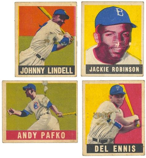 Collection Of 9 1948 49 Leaf Baseball Cards With Robinson