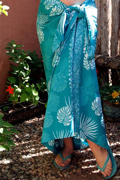 hawaiian beach sarong wrap skirt tropical jungle leaf batik etsy