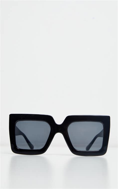 black square oversized frame sunglasses prettylittlething usa