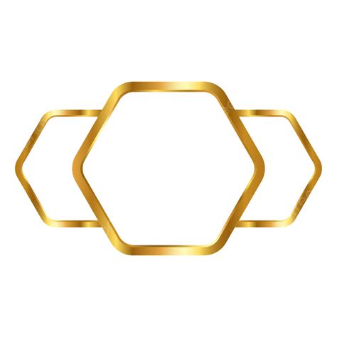 Golden Three Hexagon Border Vector Hexagon Borders Gold Png And