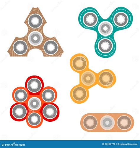 Set Of Fidget Spinners Stock Vector Illustration Of Contemporary