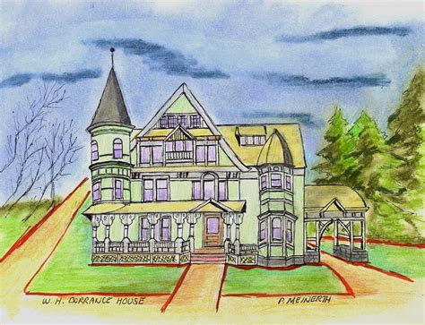 W H Dorrance House Drawing By Paul Meinerth Fine Art America