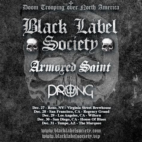 Tour News Black Label Society Announce More Us Tour Dates Dates With Armored Saint The Rockpit