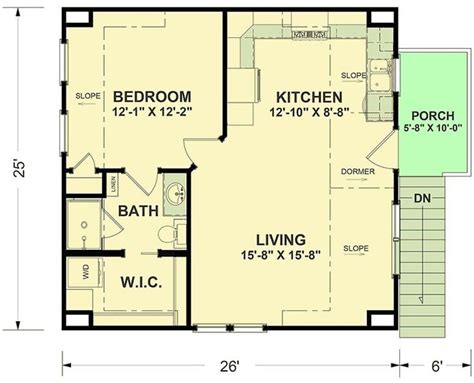 1 Bedroom Two Story Carriage Home With Open Living Area Floor Plan Carriage House Plans
