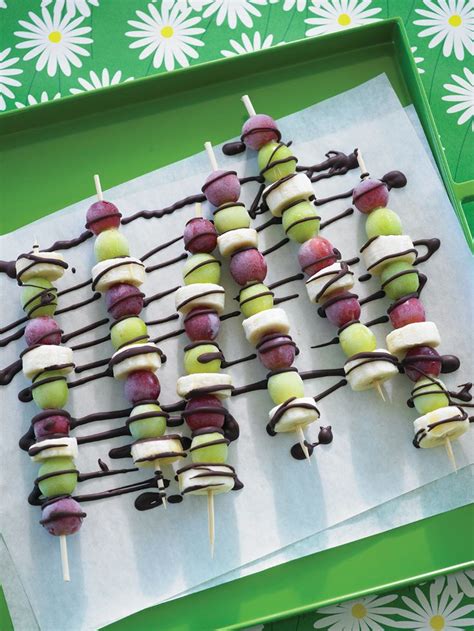Frozen Grape And Banana Skewers With Chocolate Drizzle Frozen Grapes