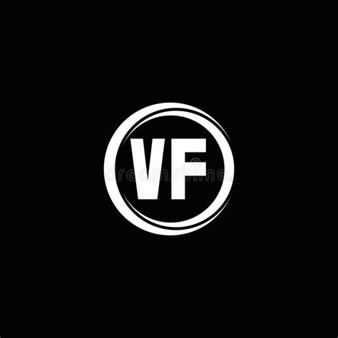 Vf Logo Initial Letter Monogram With Circle Slice Rounded Design