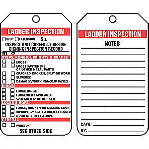 For the explosion and oil from january 2, 1797 to 1803 he was viceroy of new granada. ACCUFORM Inspection Tag, Ladder Inspection, 5 3/4 in ...