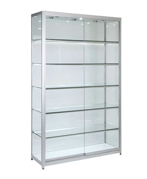 Aluminium Glass Display Cabinet 1200x400x1980mm Gl5d Code 99977 Glass Cabinets Direct