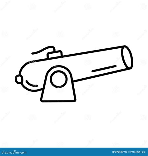 cannon artillery gun antique weapon grey icon vector illustration 230104794