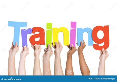Hands Holding Colorful Word Training Stock Photo Image 39416367