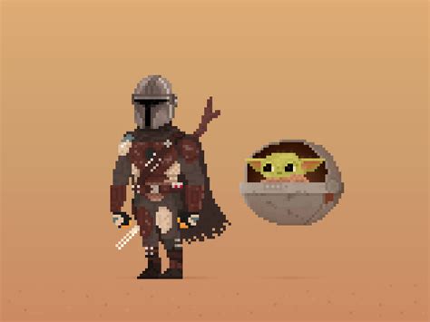 Mando And Baby Yoda Pixel Art By Ori Hasson On Dribbble