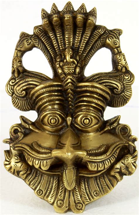 Hot promotions in brass wall hanging on aliexpress: Kirtimukha Wall Hanging Mask with Ganesha Atop