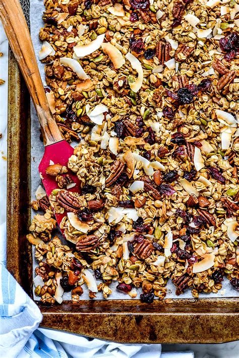 Unlike other granolas, this one does not have any oats. Best Ever Healthy Granola Recipe | foodiecrush.com