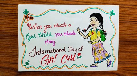 International Girl Child Day Poster Drawing Card Slogans And Posters