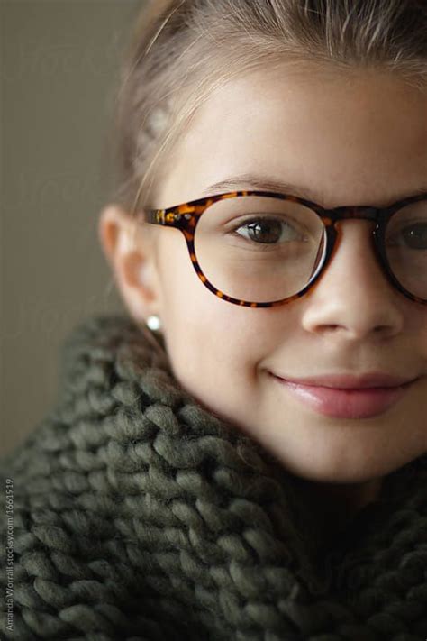 close up of girl wearing stylish glasses by stocksy contributor amanda worrall stylish
