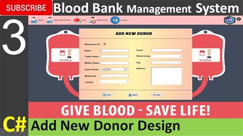 3 Blood Bank Management System In C Add New Donor Design Youtube