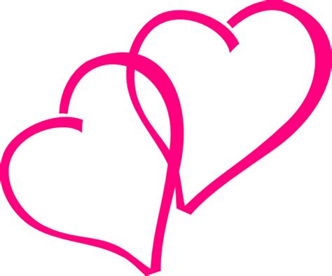 Double Heart Hot Pink Heart Clipart Free Images Wikiclipart