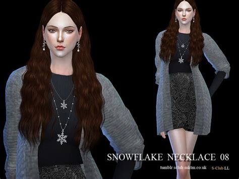 S Club Ll Ts4 Necklace N08 Sims 4 Leaf Jewelry Jewelry Sets