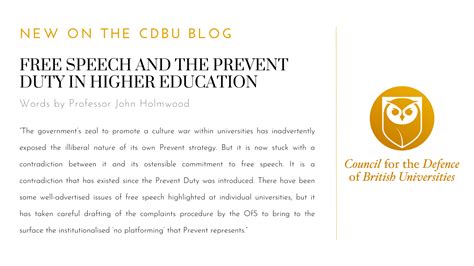 Free Speech And The Prevent Duty In Higher Education Cdbu