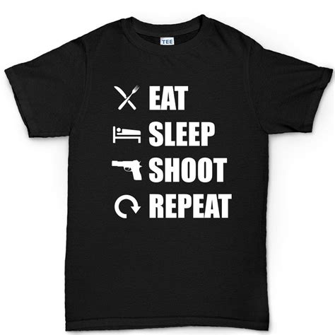 Eat Sleep Shoot Repeat Mens T Shirt Forged From Freedom
