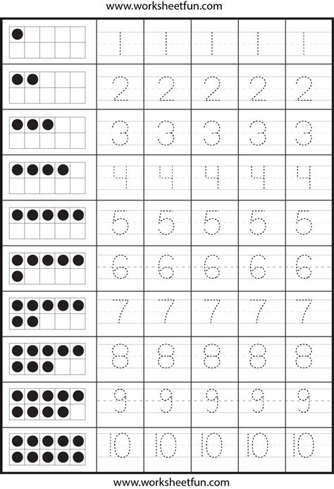Number Tracing – 2 Worksheets / FREE Printable Worksheets – Worksheetfun