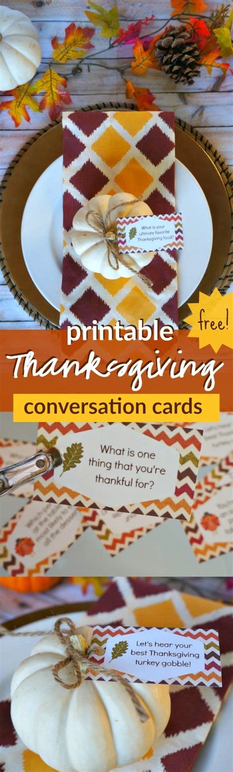 Free Printable Thanksgiving Conversation Starter Cards How Fun Are