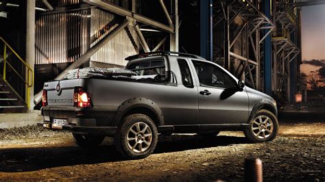 Gray Extended Cab Truck Fiat Strada Fiat Car Vehicle Hd Wallpaper