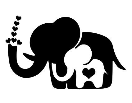 Clipart black and white baby. Library of mama & baby elephant black& white svg stock png ...
