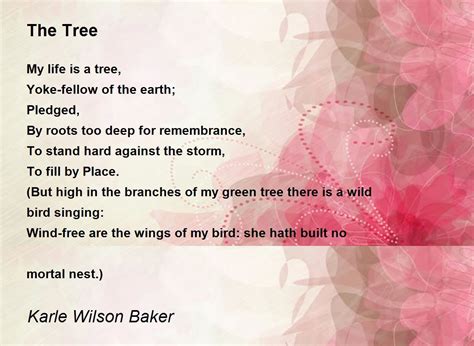The Tree The Tree Poem By Karle Wilson Baker