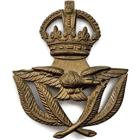 Ww2 Royal Air Force Raf Warrant Officers Cap Badge Blade Fixings