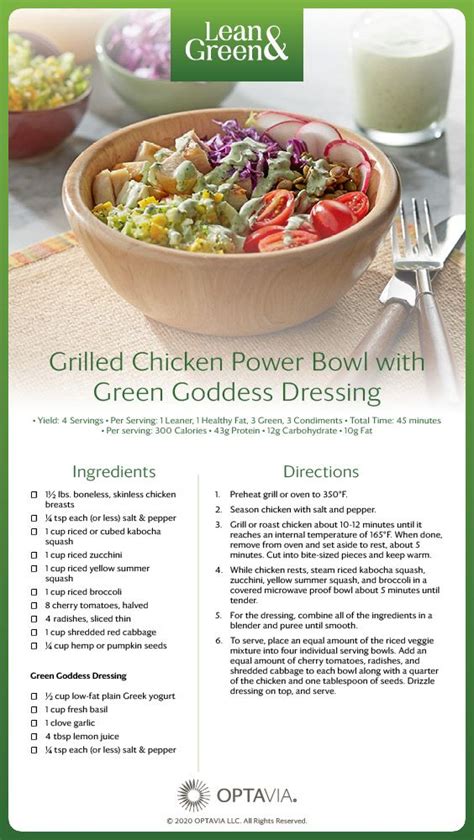 Will your favorite lean cuisine meals help you get leaner or larger? A healthy way to start the new year, Grilled Chicken Power Bowls with Green Goddess Dressing ...