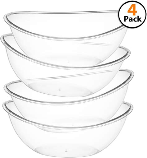 Plasticpro Disposable Oval Serving Bowls Party Snack Or Salad Bowl 32