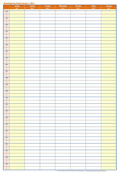 10 Free Daily Work Schedule Templates Excel Worksheets