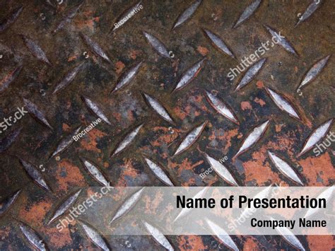 Construction Red Metal Texture Powerpoint Template Construction Red