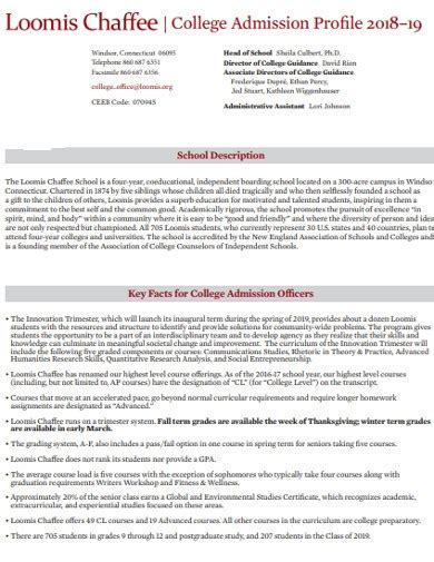 Free 19 College Profile Examples And Templates Pdf Doc