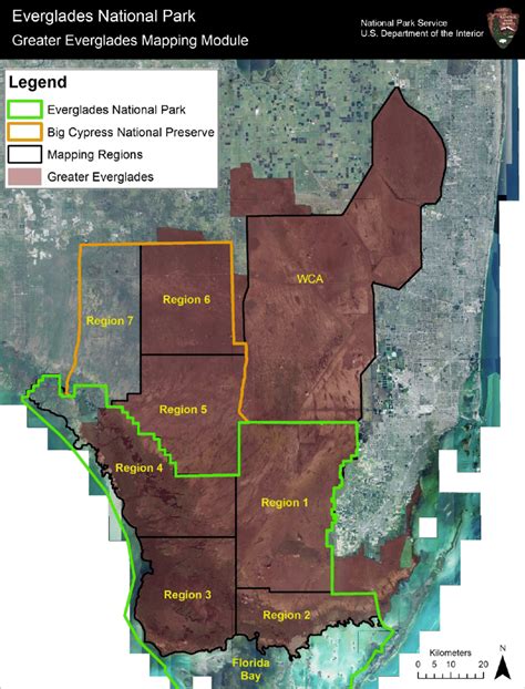 Greater Everglades Mapping Module And Location Of Mapping Regions