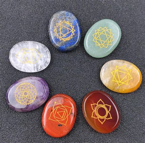 7 Chakra Stones Set Seven Chakra Tumbled Stones Positive Etsy