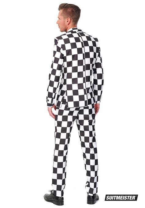 Suitmeister Basic Checkered Black And White Suit For Men