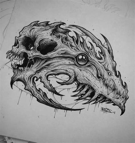 Skulldragon Almost Finished For An Upcoming Tattoo Art