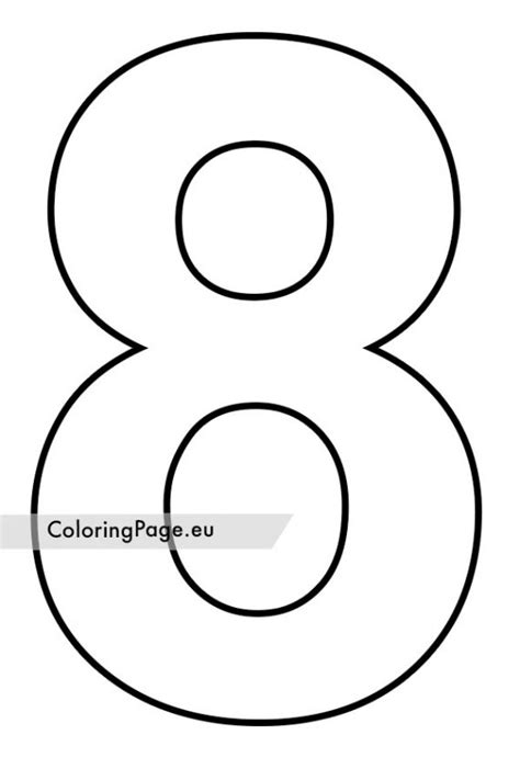Printable Number 8 Template Coloring Page