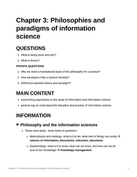 Chapter 3 Philosophies And Paradigms Of Information Science Chapter 3