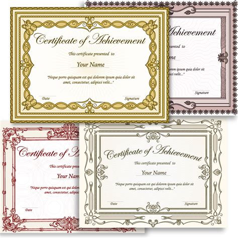 Certificate Border Template Vector And Photoshop Brush Pack 02