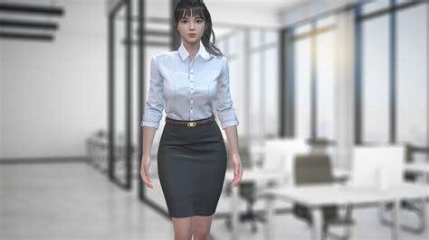 Female S Bussiness Suit Office Lady Game Assests Buy Royalty Free D Model By Vincent Page